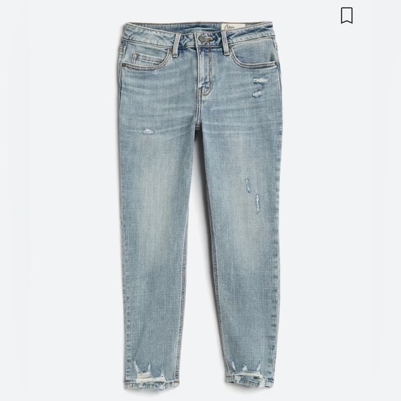 Denim - Boyfriend distressed crop jeans